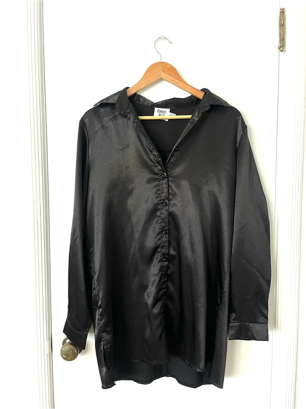 Princess Polly Black Satin Mini Dress